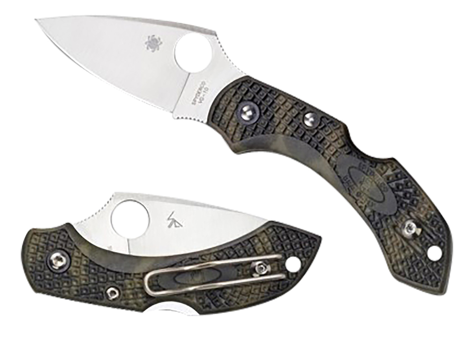 Spyderco C28ZFPGR2 Dragonfly 2 2.30″ Folding Plain Satin VG-10 SS Blade/Zome Green Textured FRN Handle Includes Pocket Clip