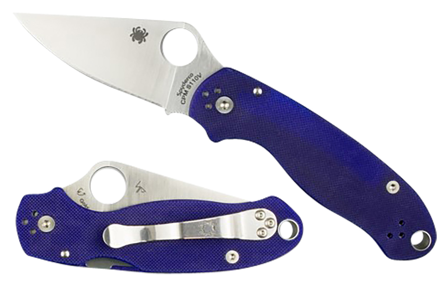 Spyderco C223GPDBL Para 3 2.95″ Folding Plain Satin CPM S110V Blade/Dark Blue Textured G10 Handle Includes Pocket Clip