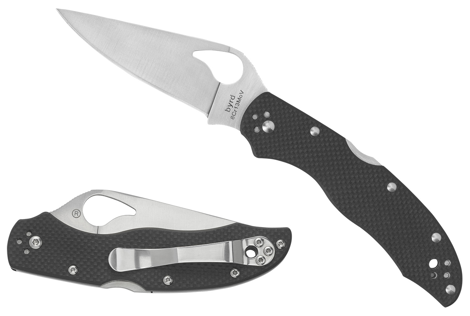 Spyderco BY01GPS2 Harrier 2 3.39″ Folding Drop Point Part Serrated Stonewashed 8Cr13MoV SS Blade, Black Textured G10 Handle, Includes Pocket Clip