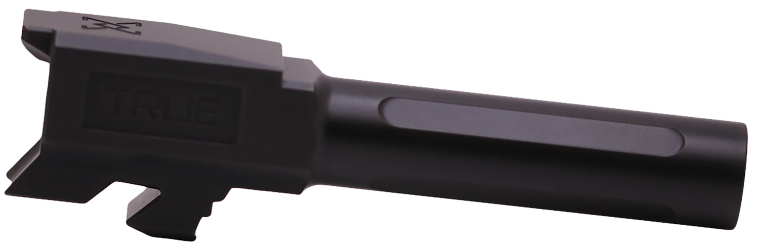 True Precision Inc TPG43BXBL Glock 9mm Luger 3.40″ Fluted Black Nitride Stainless Steel, Fits Glock 43/43X