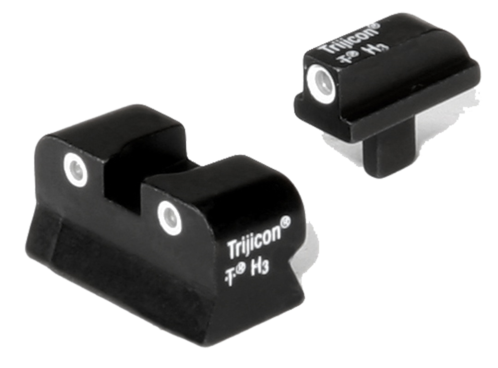 Trijicon 600145 Bright & Tough Night Sights  Green/Tritium White Outline Front Sight-Green/Tritium White Outline Rear Sight Colt 1911 0.055 Tang