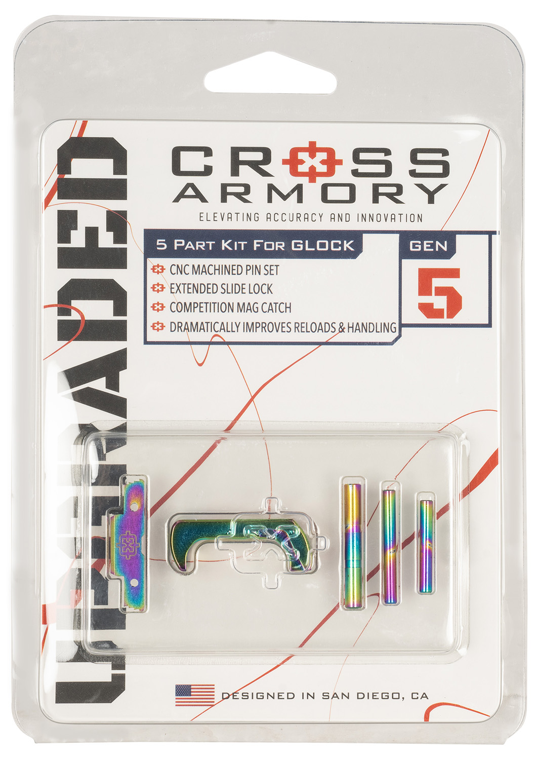Cross Armory CRG5OKRB 3 Piece Upgrade Kit Glock Gen5 Rainbow Aluminum
