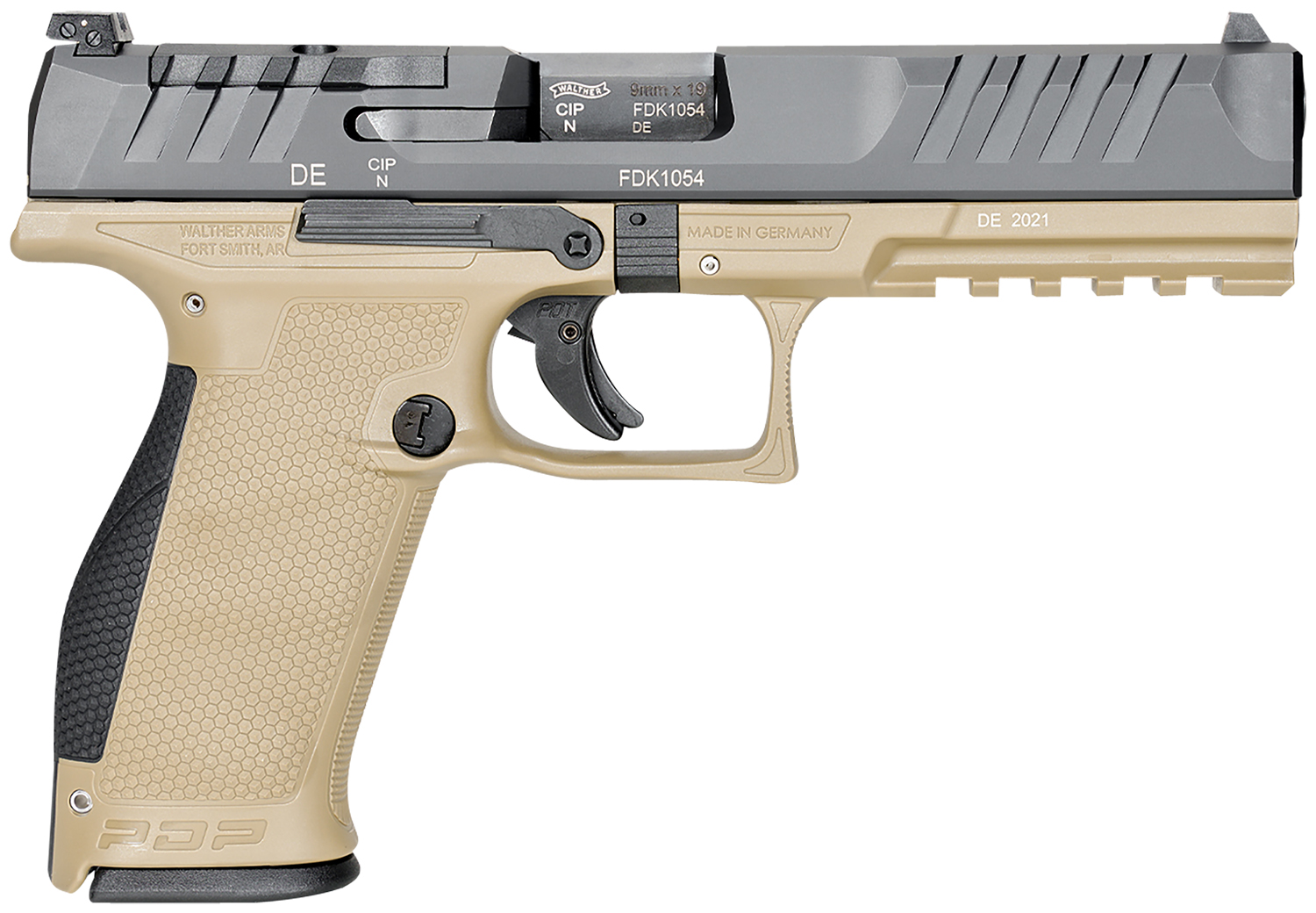Walther Arms 2858410 PDP Optic Ready 9mm Luger 5″ 18+1 Black Steel Slide Performance Duty Textured Polymer Grip (Full Size)