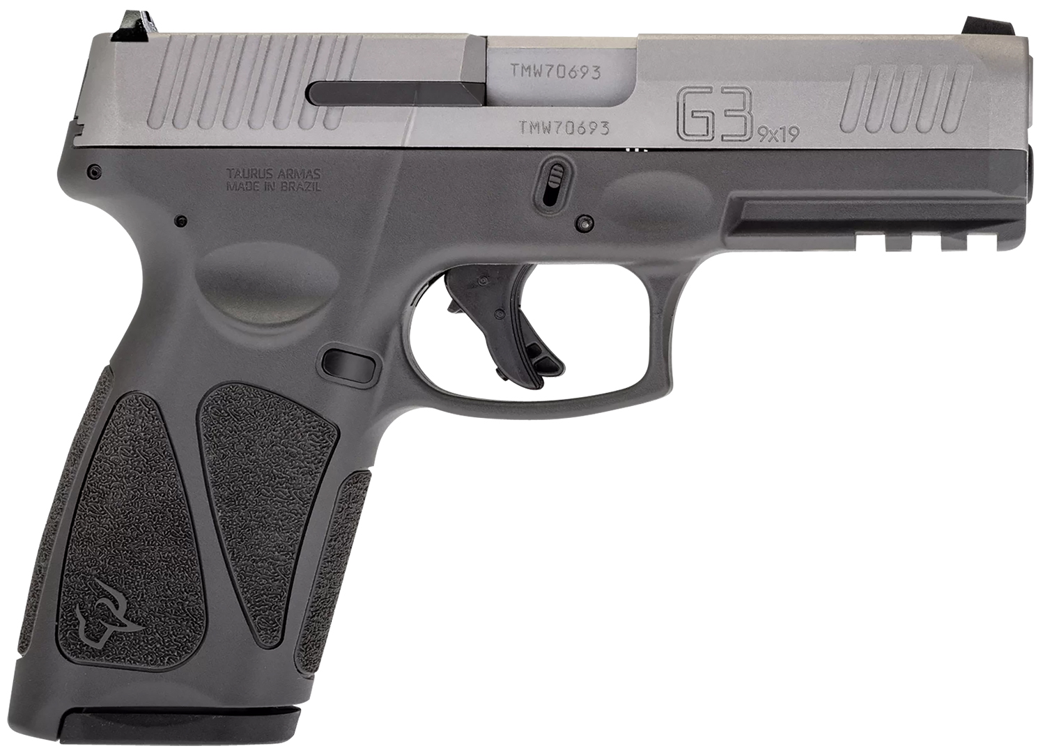 Taurus 1G3B949G15 G3 Full Size Frame 9mm Luger 15+1 4″ Matte Stainless Steel Barrel, Matte Serrated Stainless Steel Slide, Gray Polymer Frame w/Picatinny Rail, Gray Polymer Grip, Right Hand