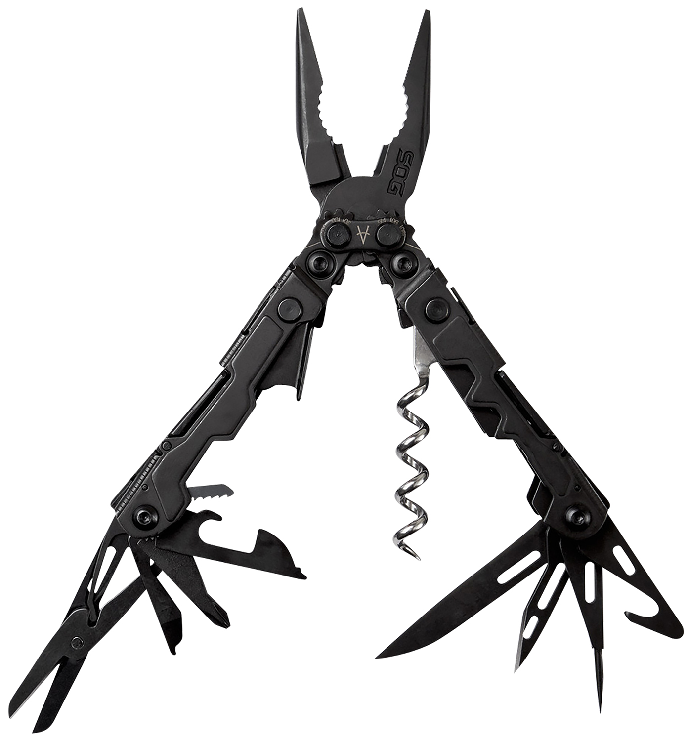 S.O.G SOGPL1002CP PowerLitre Black Hardcoat Anodized 5Cr15MoV Stainless Steel 5″ Long Features 19 Tools