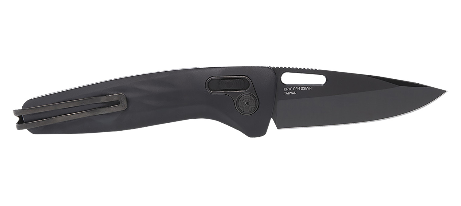 S.O.G SOG12730357 One-Zero XR 3.10″ Folding Plain Black Chrome Cryo CPM S35VN Steel Blade Black Sculpted Aluminum Handle Includes Pocket Clip