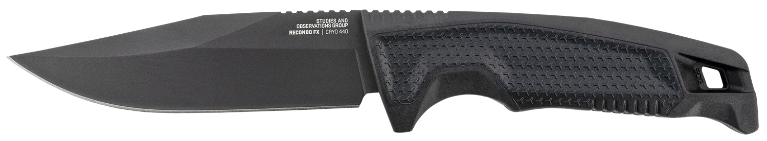 S.O.G SOG17220157 Recondo FX 4.60″ Fixed Plain Satin TiNi Full Tang Cryo 440C SS Blade/ Black Overmolded GRN Handle