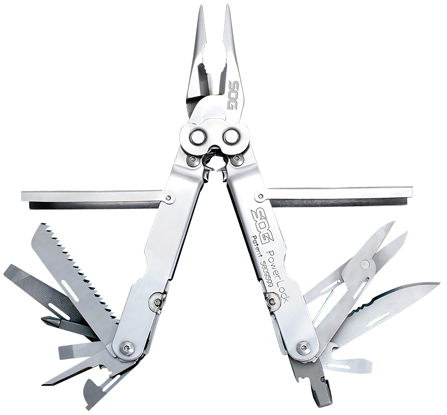 S.O.G SOG-S60N-CP PowerLock Polished 420 Stainless Steel 7″ Long Includes Sheath