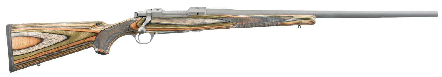 Ruger 17121 Hawkeye Predator Full Size 22-250 Rem 4+1 24″ Matte Stainless Steel Barrel, Integral Scope Mounts Stainless Steel Receiver, Green Mountain Fixed Laminate Stock