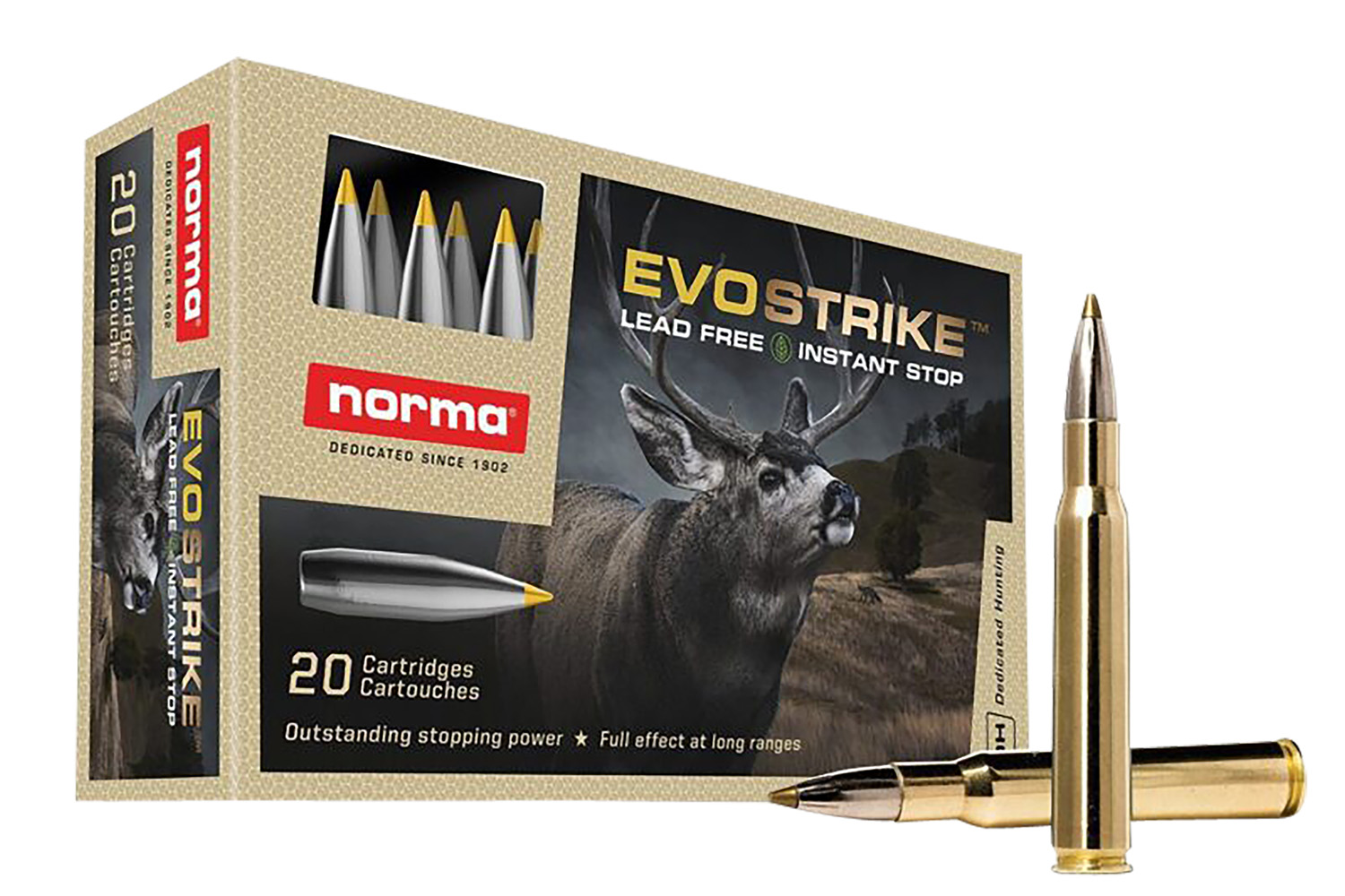 Norma Ammunition 20177342 Dedicated Hunting Evostrike 30-06Springfield 139gr Polymer Tip Boat Tail 20 Per Box/10 Case