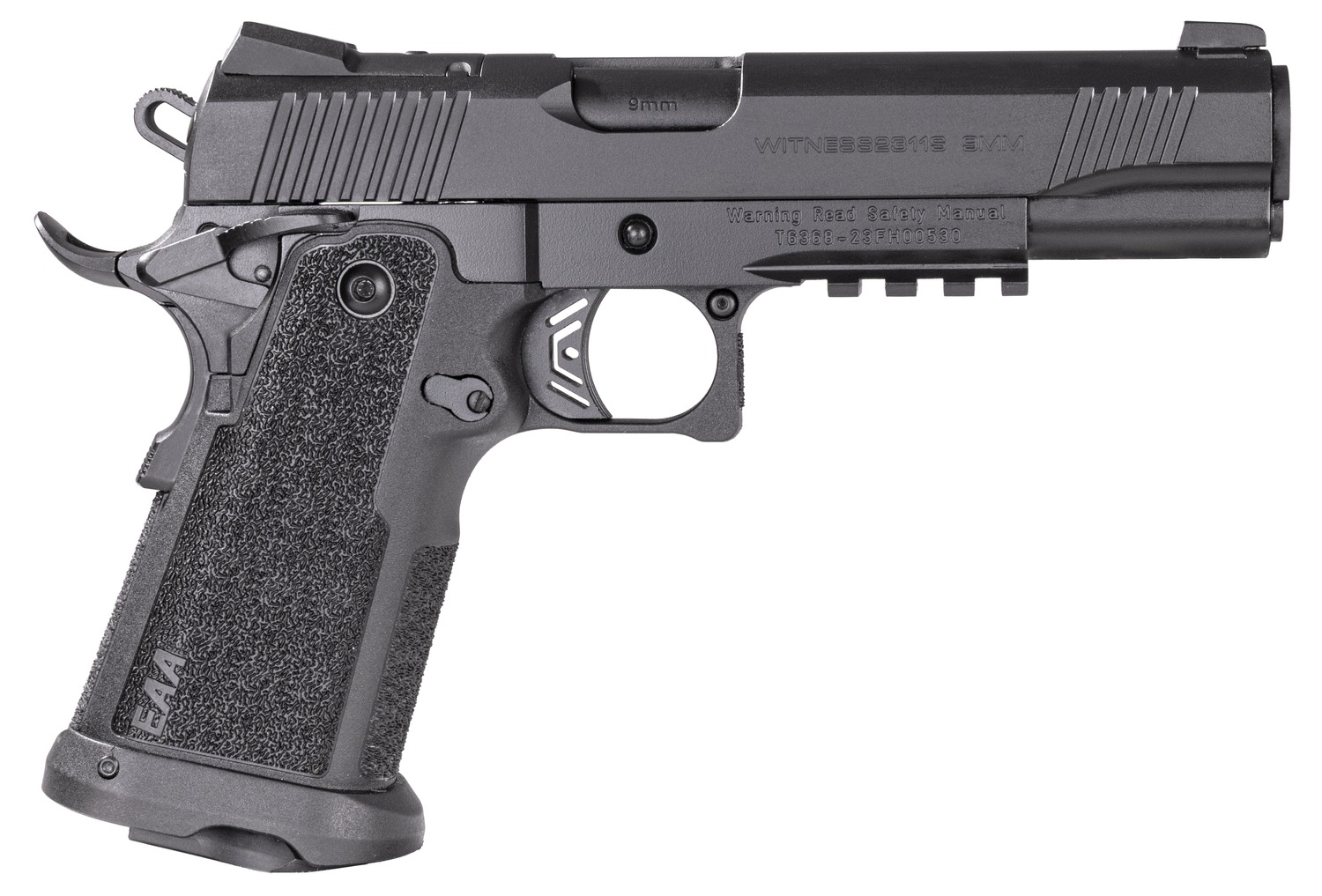 Girsan 395020 Witness2311 9mm Luger 17+1 5″ Black Steel Barrel, Black Optic Ready/Serrated Steel Slide, Black Polymer Frame w/Beavertail & Picatinny Rail, Black Checkered Polymer Grip, Ambidextrous