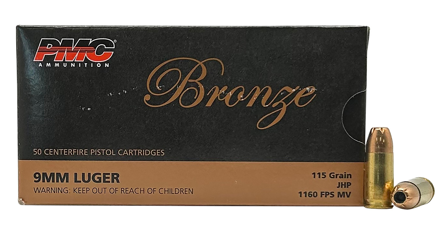 PMC 9B Bronze 9mmLuger 115gr Jacketed Hollow Point 50 Per Box/20 Case
