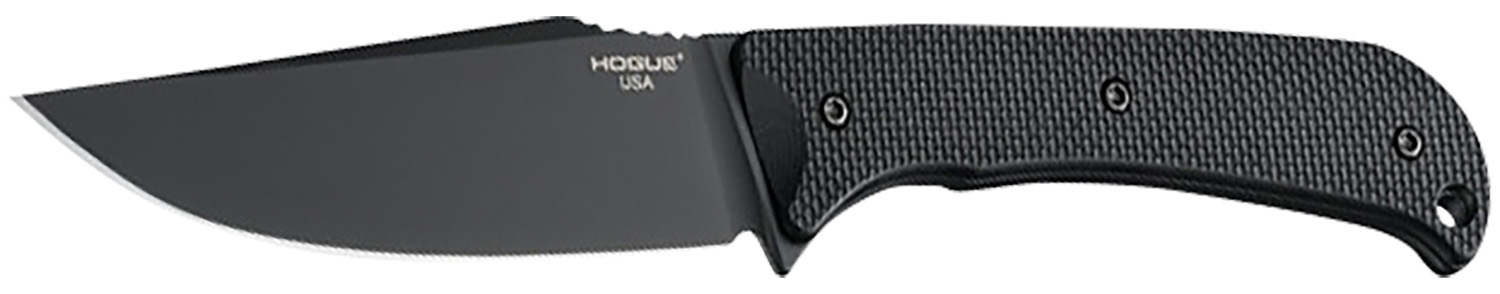 Hogue 35854 Extrak XL 3.90″ Fixed Clip Point Plain Black Cerakote CPM M4 Tool Steel Blade, Black Textured G10 Scales Handle