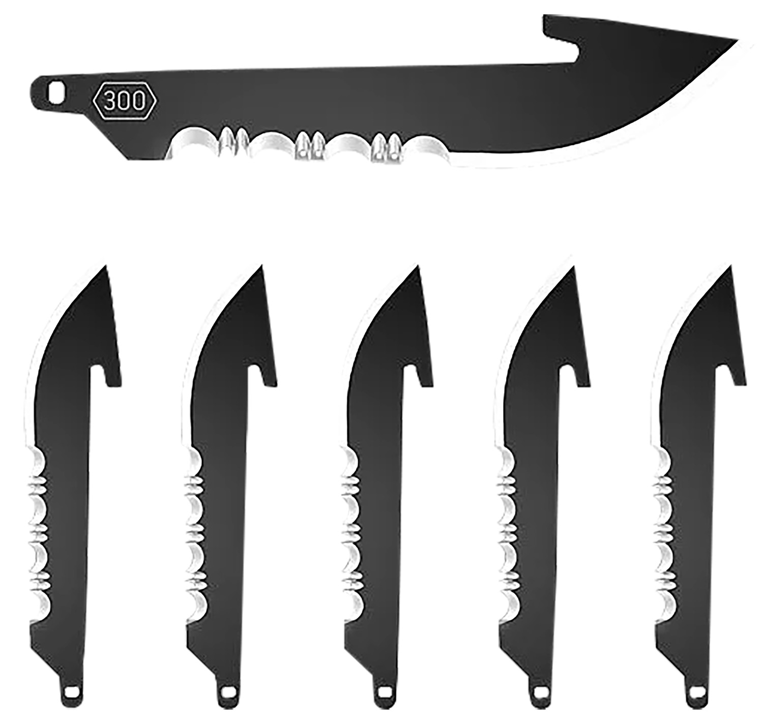 Outdoor Edge RRS30K6C Replacement Blades 6 3″ Black Drop Point Serrated 420J2 SS Blades
