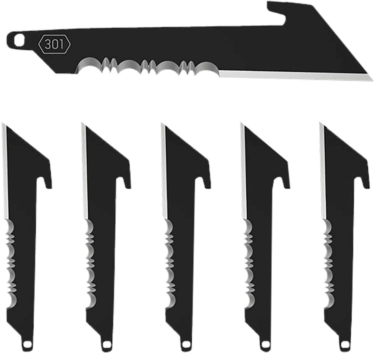 Outdoor Edge RRUS30K6C Replacement Blades 6 3″ Black Utility Serrated 420J2 SS Blades
