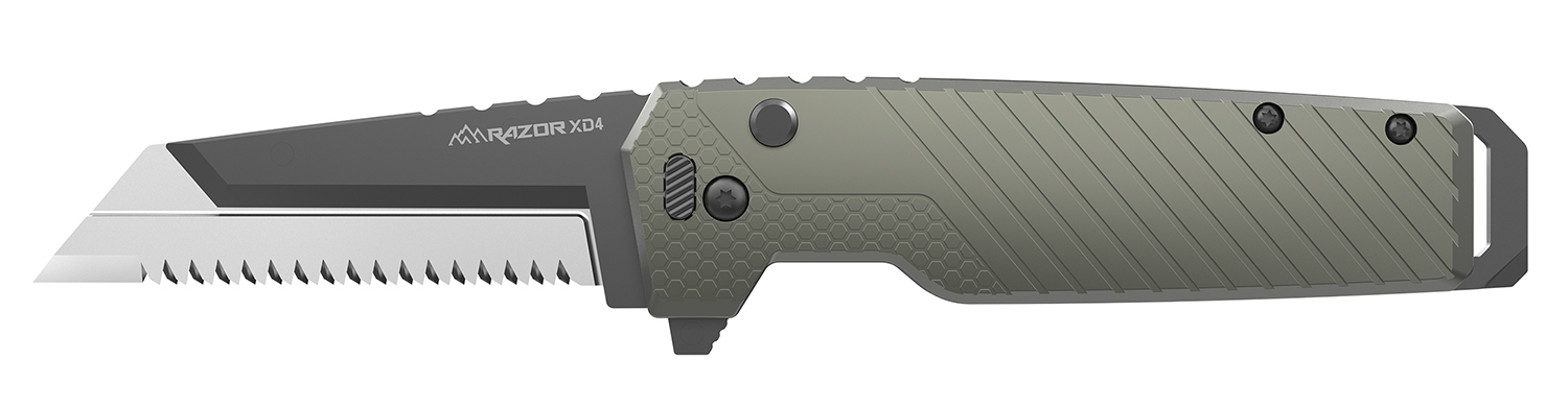 Outdoor Edge XDS430AC Razor XD4 3″ Folding Serrated 420J2 SS Blade Green