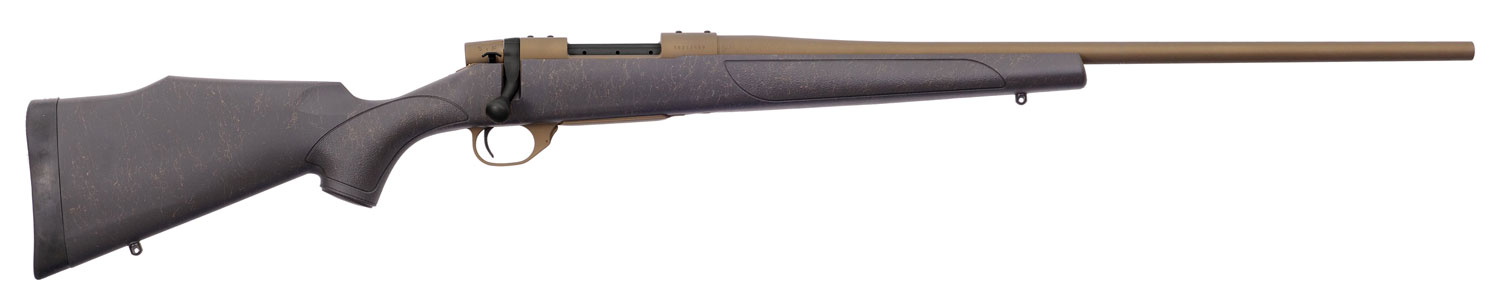 Weatherby VWB256RR4T Vanguard Weatherguard Bronze 25-06 Rem 5+1 24″ Barrel/Rec. w/Burnt Bronze Cerakote Finish, Bronze Webbed Black Fixed Monte Carlo Synthetic Stock