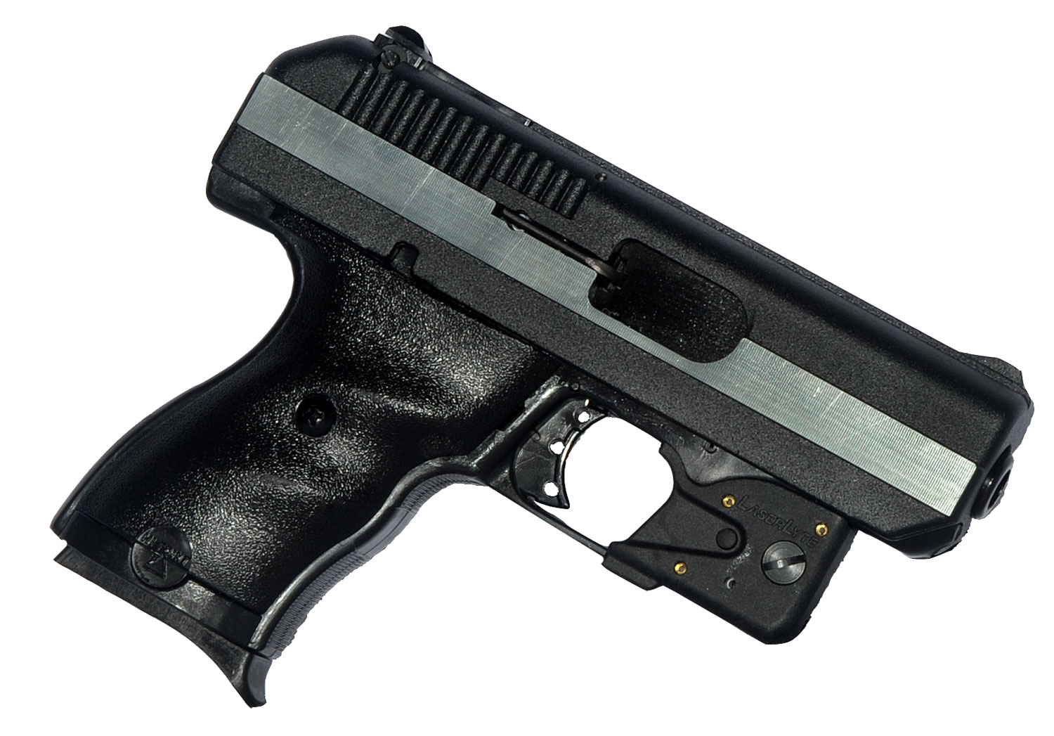 Hi-Point CF380LLTGM CF 380 ACP Caliber with 3.50″ Barrel, 8+1 Capacity, Black Finish Frame, Serrated Black Steel Chrome Line Slide & Polymer Grip, LaserLyte Laser