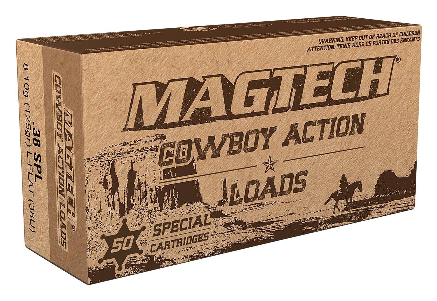Magtech 38U Cowboy Action 38Special 125gr Lead Flat Nose 50 Per Box/20 Case