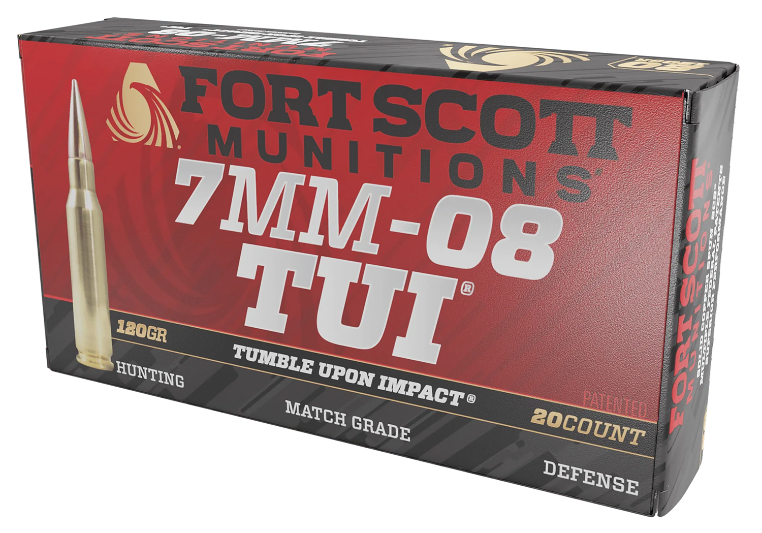 Fort Scott Munitions 7MM08120SCV1 Tumble Upon Impact (TUI) Rifle 7mm-08Rem 120gr Solid Copper Spun 20 Per Box/10 Case