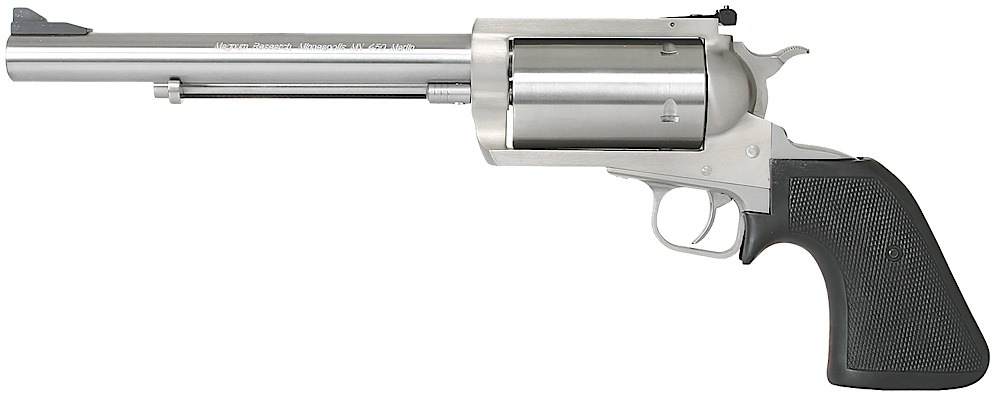 Magnum Research BFR500SW7 BFR Long Cylinder Large 500 S&W Mag 5 Shot 7.50″ Brushed Stainless Steel Barrel, Cylinder & Frame, Black Rubber Grip, Exposed Hammer
