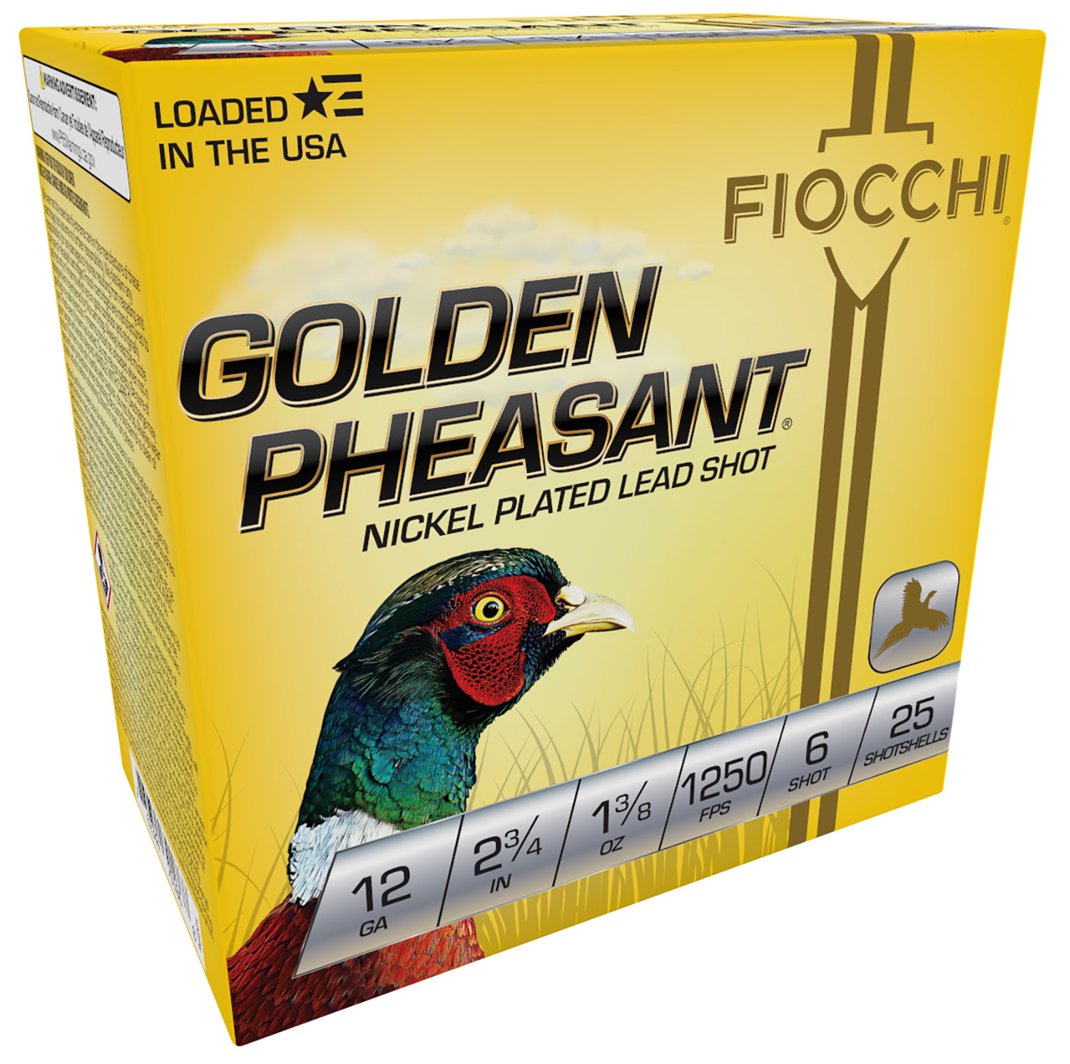 Fiocchi 12GP6 Golden Pheasant Extrema 12Gauge 2.75″ 1 3/8oz 6Shot 25 Per Box/10 Case