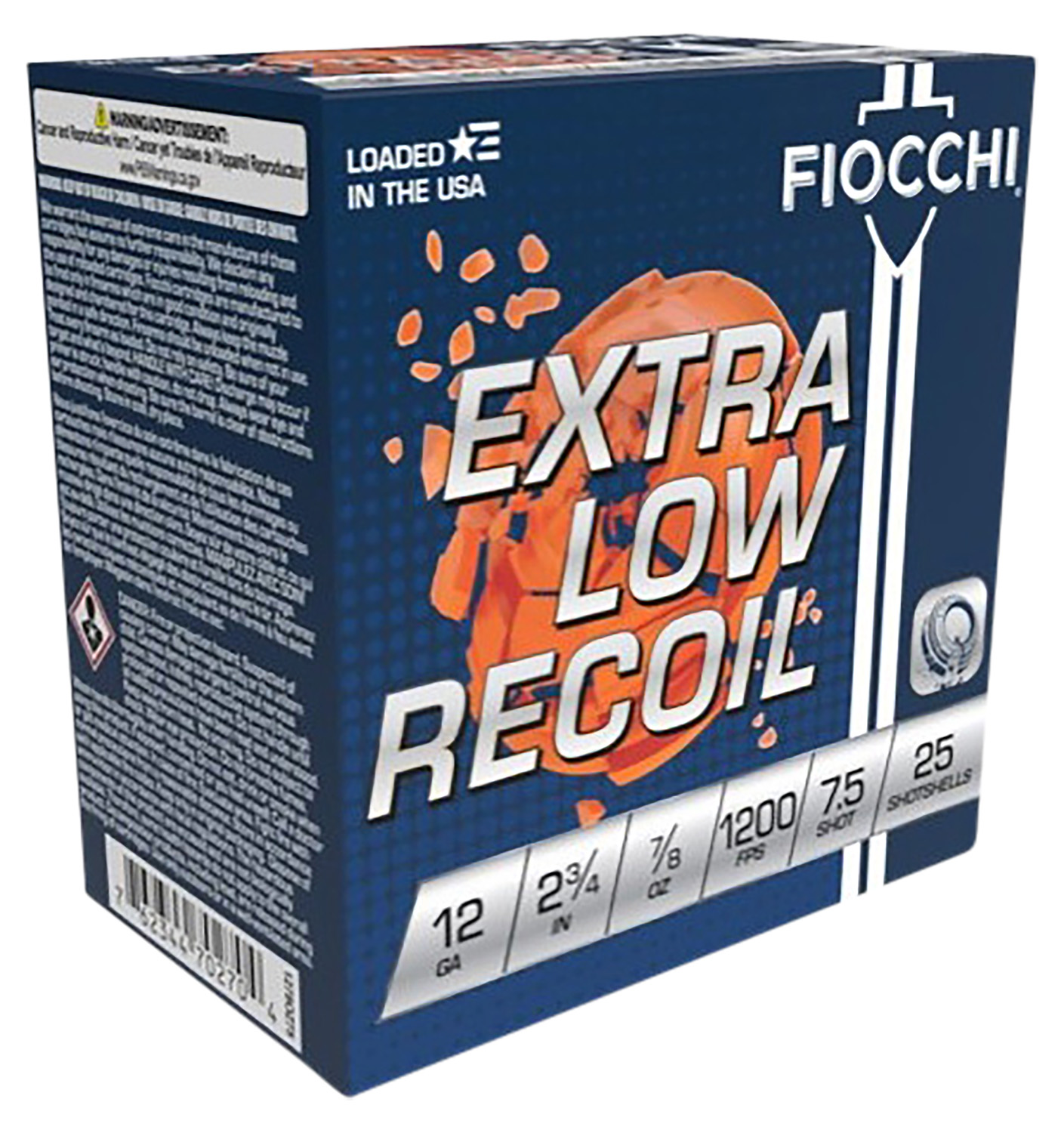 Fiocchi 1278OZ75 Exacta Target Low Recoil Trainer 12Gauge 2.75″ 7/8oz 7.5Shot 25 Per Box/10 Case