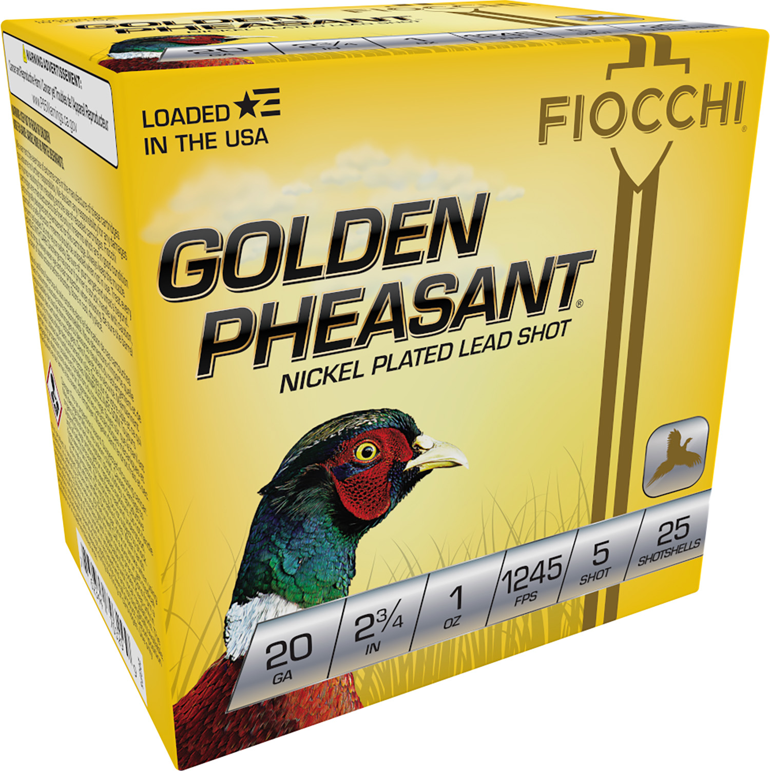 Fiocchi 20GP5 Golden Pheasant Extrema 20Gauge 2.75″ 1oz 5Shot 25 Per Box/10 Case