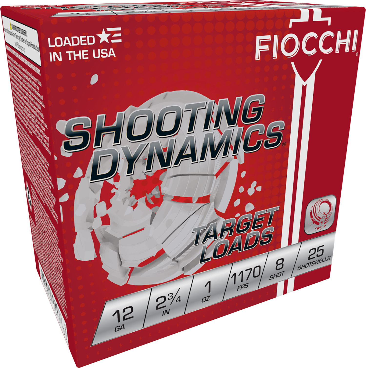 Fiocchi 12SD1L8 Shooting Dynamics Target 12Gauge 2.75″ 1oz 8Shot 25 Per Box/10 Case