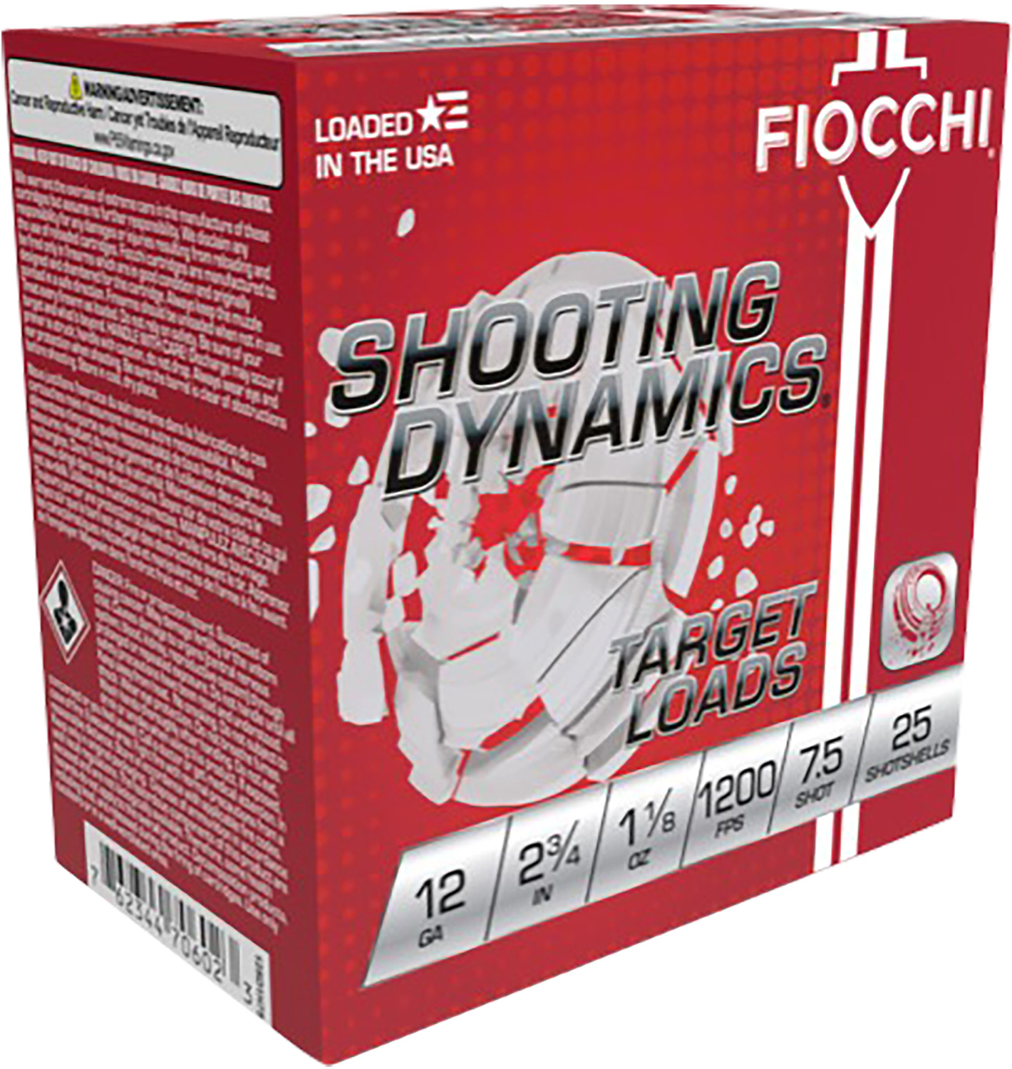 Fiocchi 12SD18H7 Shooting Dynamics Target 12Gauge 2.75″ 1 1/8oz 7.5Shot 25 Per Box/10 Case