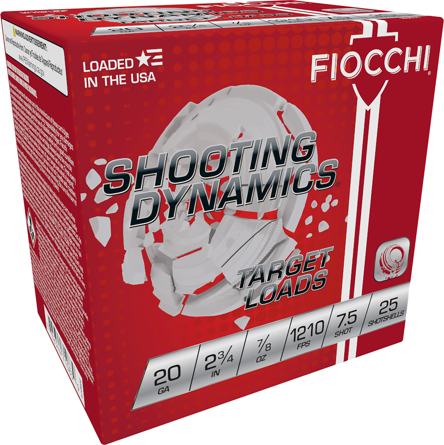 Fiocchi 20SD75 Shooting Dynamics Target 20Gauge 2.75″ 7/8oz 7.5Shot 25 Per Box/10 Case