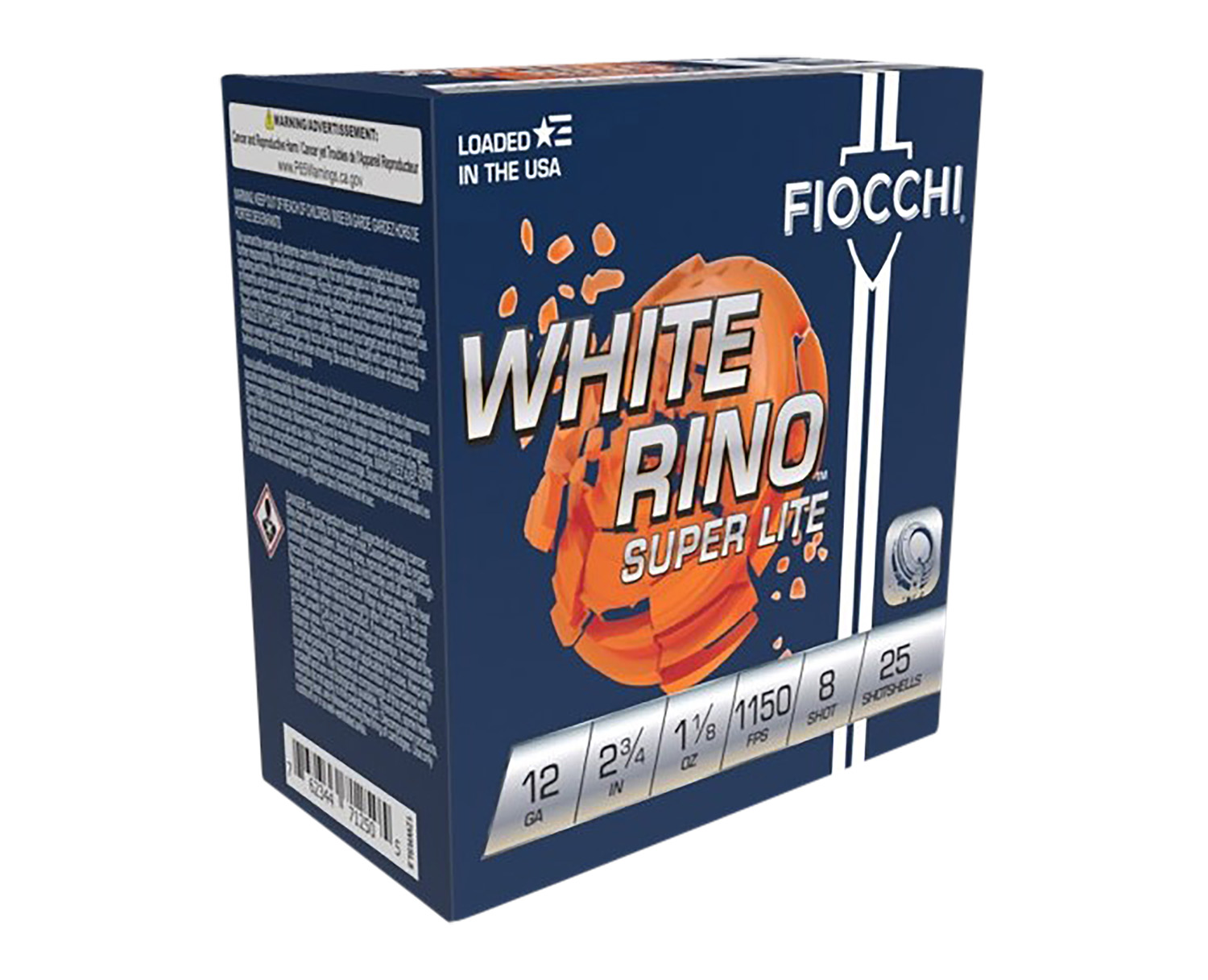 Fiocchi 12WRSL8 Exacta Target White Rino Super Light 12Gauge 2.75″ 1 1/8oz 8Shot 25 Per Box/10 Case