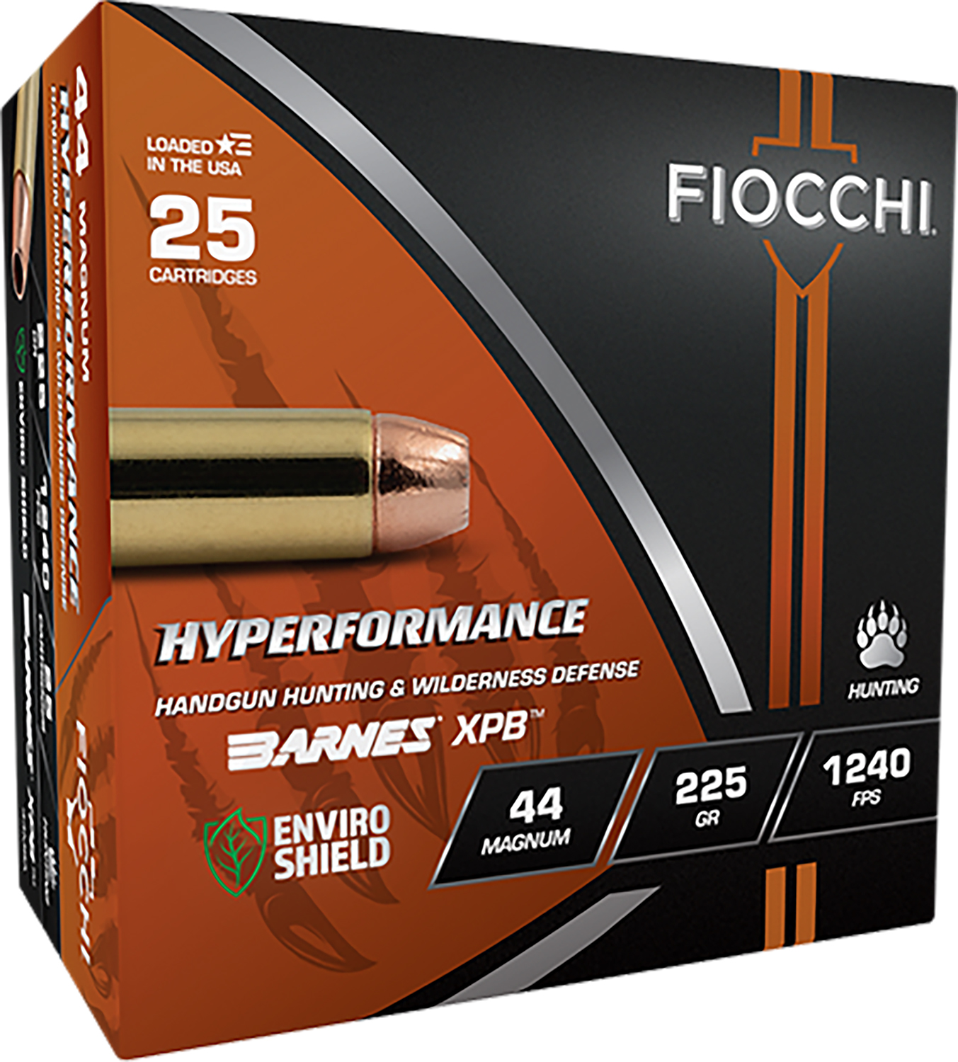Fiocchi 44MBA Hyperformance 44RemMag 225gr XPB 25 Per Box/8 Case