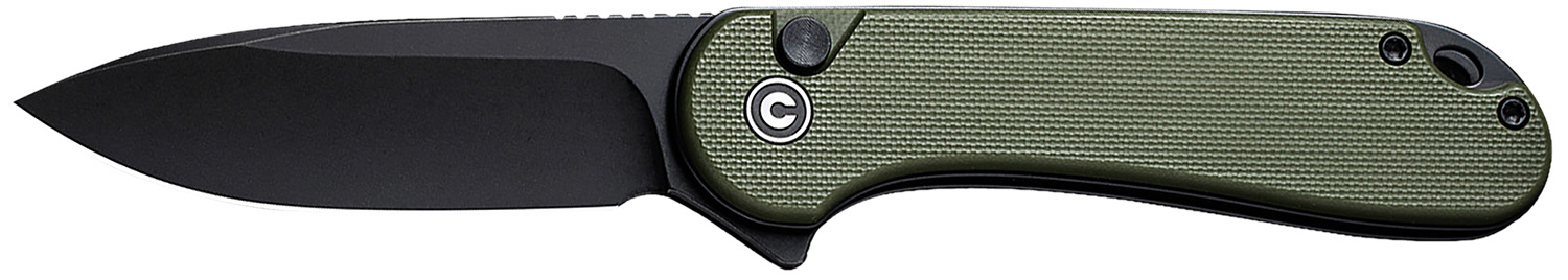 Civivi Knives C18062P-3 Elementum II EDC 2.96″ Folding Drop Point Plain Black Stonewashed Nitro-V Steel Blade, OD Green Textured G10 Handle