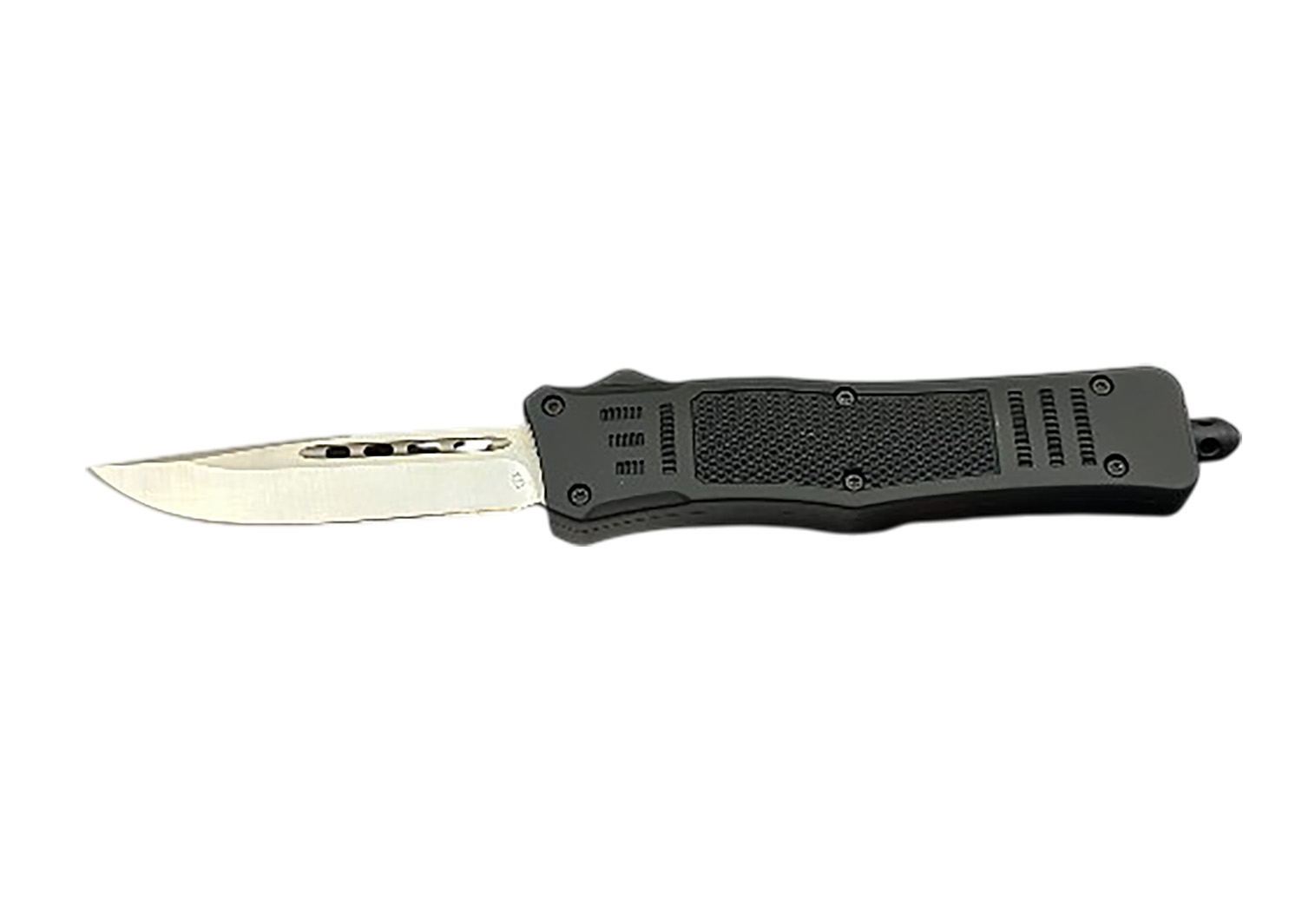 Steel River Knives MT616BULD2DP MT616 Ultralight Mini 2.75″ OTF Drop Point Plain Polished D2 Steel Blade, 4.25″ Black Aluminum Handle
