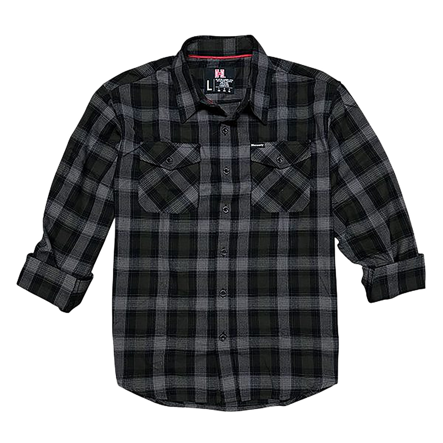 Hornady Gear 32215 Flannel Shirt 2XL Olive/Black/Gray, Cotton/Polyester, Relaxed Fit Button Up
