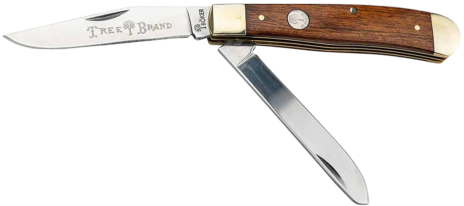 Boker 110832 Trapper 2.0 Clip Point/Spey Plain D2 Steel Blade Rosewood Tulip Wood Handle