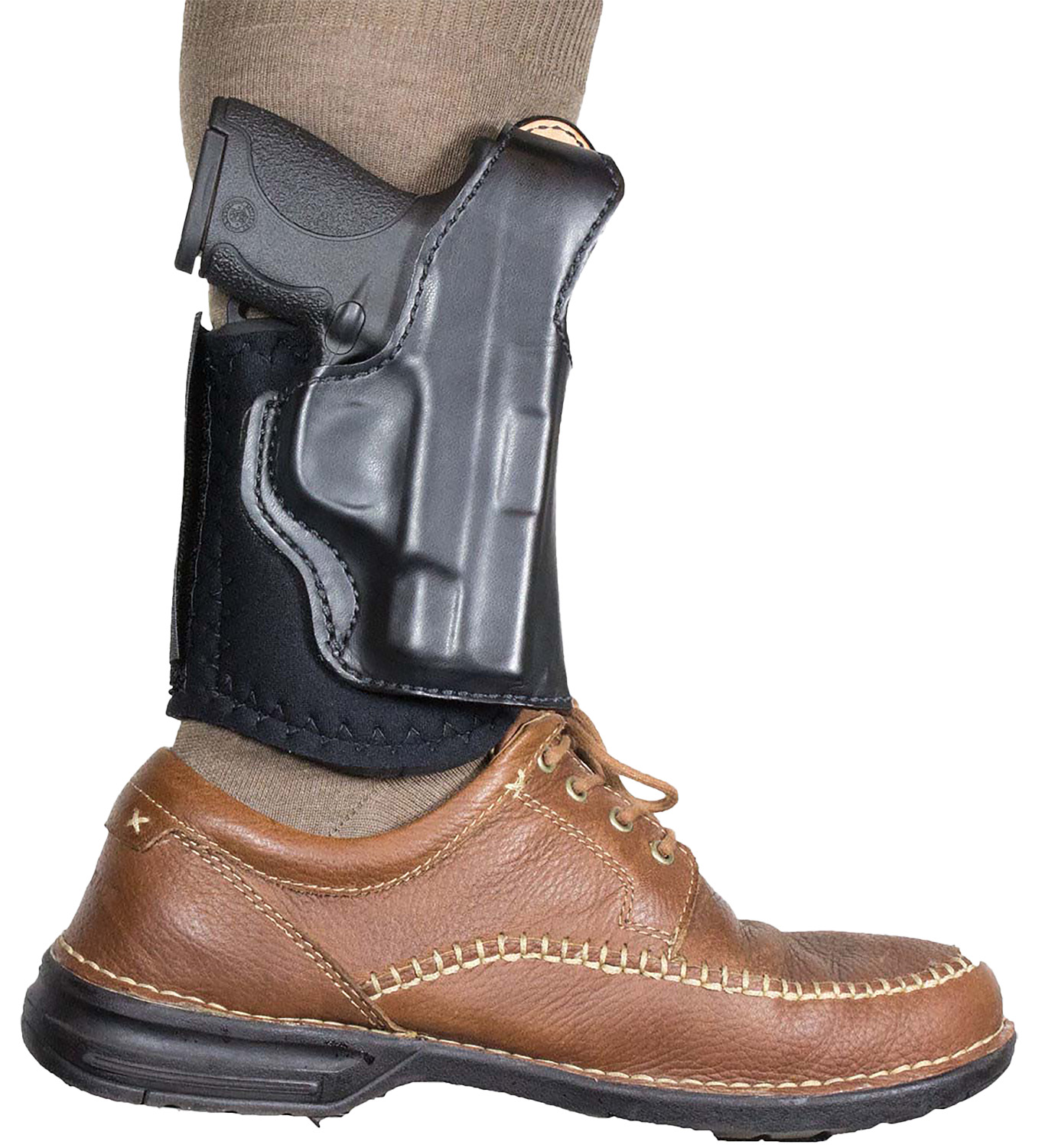 DeSantis Gunhide 014PC02Z0 Die Hard Rig Ankle Black Leather Fits Taurus 85 Fits S&W 36 Fits S&W 60 Fits 2-2.25″ Barrel Right Hand