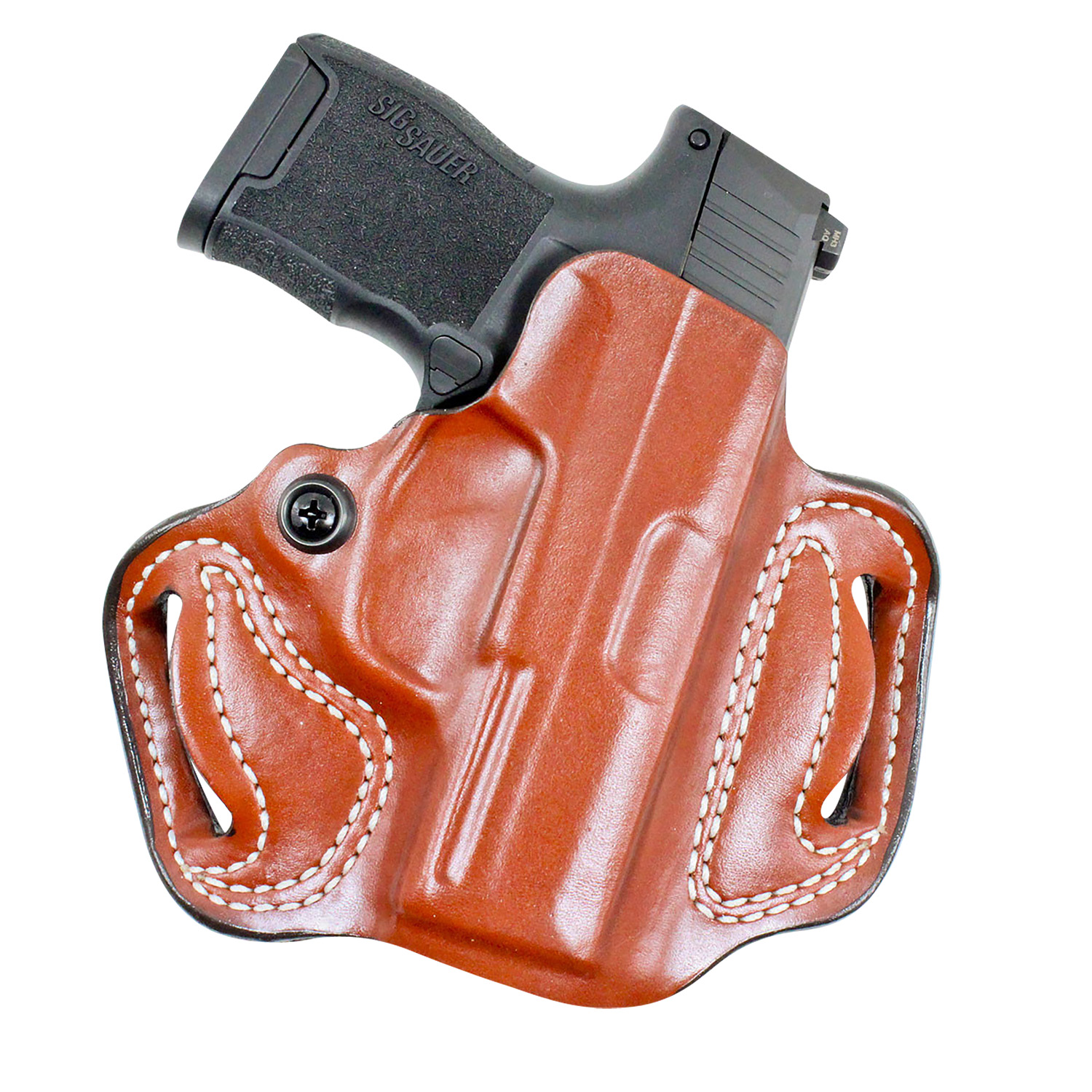 DeSantis Gunhide 086TA8JZ0 Mini Slide OWB Tan Leather Belt Slide Fits Sig P365 Belt 1.75″ Wide Right Hand
