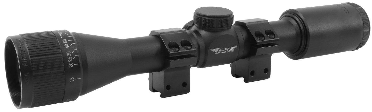 BSA AIR4X32AOTB Outlook Matte Black 4x32mm AO 1″ Tube Mil-Dot Reticle