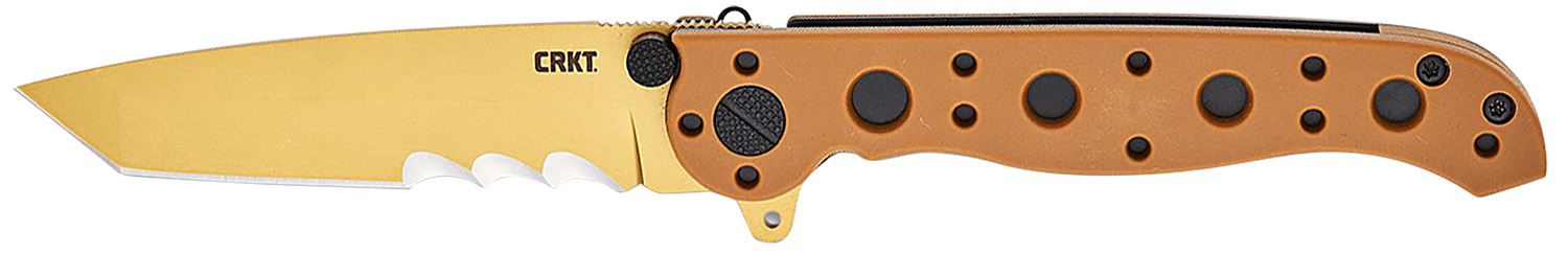CRKT M16-10DZ M16-10DZ  EDC 3.03″ Folding Part Serrated Desert Tan D2 Steel Blade, Desert Tan GRN Handle