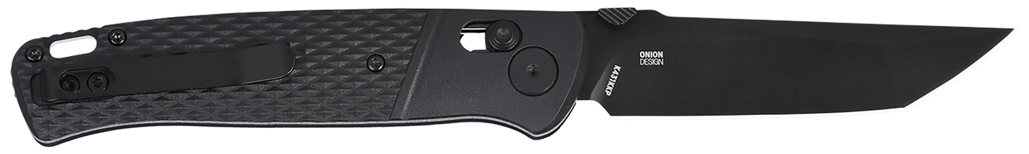 CRKT K431KKP Counterpart EDC 3.31″ Folding Tanto Plain Black Oxide D2 Steel Blade, Black Textured GRN Handle