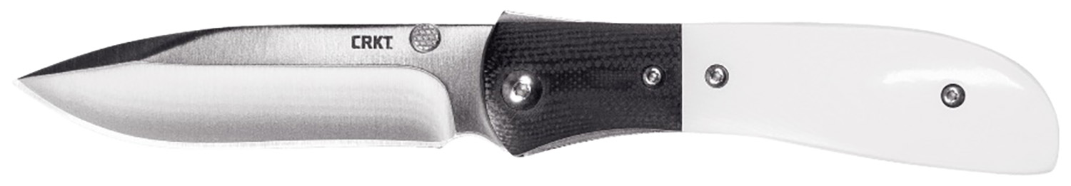 CRKT M4-02M M4-02M 3.25″ Plain Satin 8Cr13MoV SS Blade Black/White Resin Infused Fiber w/G10 Bolster Handle Includes Pocket Clip