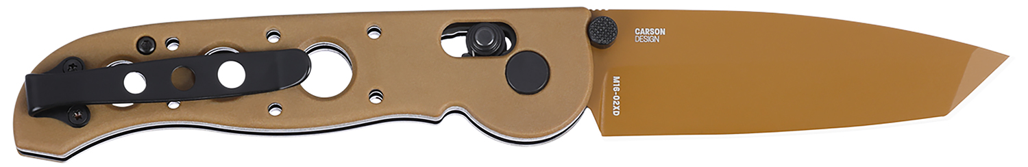 CRKT M1602XD M16 Tactical 3.11″ Folding Tanto Plain Desert Tan D2 Steel Blade, Desert Tan Grivory Handle
