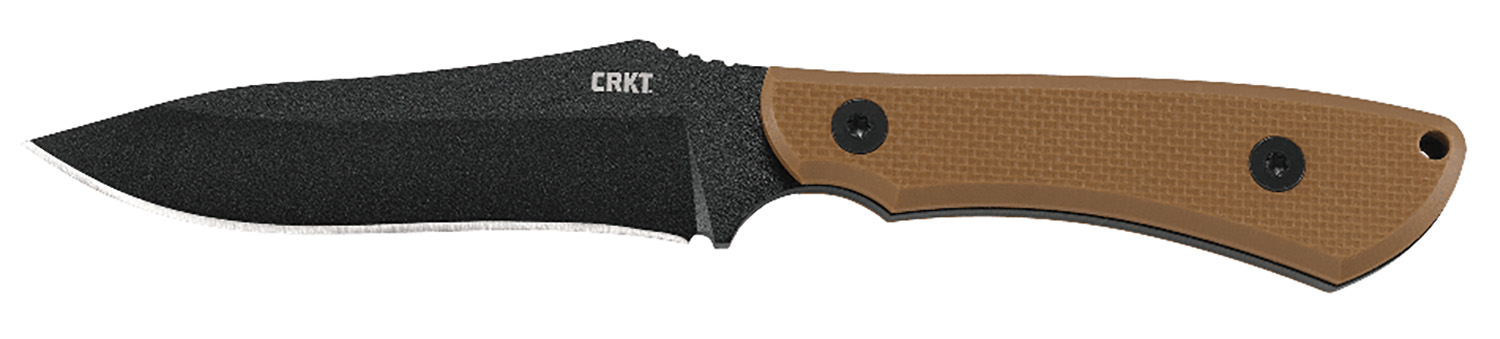CRKT 2083 Ramadi 4.37″ Fixed Plain Black Matte Baked-On Anti Rust SK-5 Steel Blade/Coyote Textured G10 Handle Includes Sheath