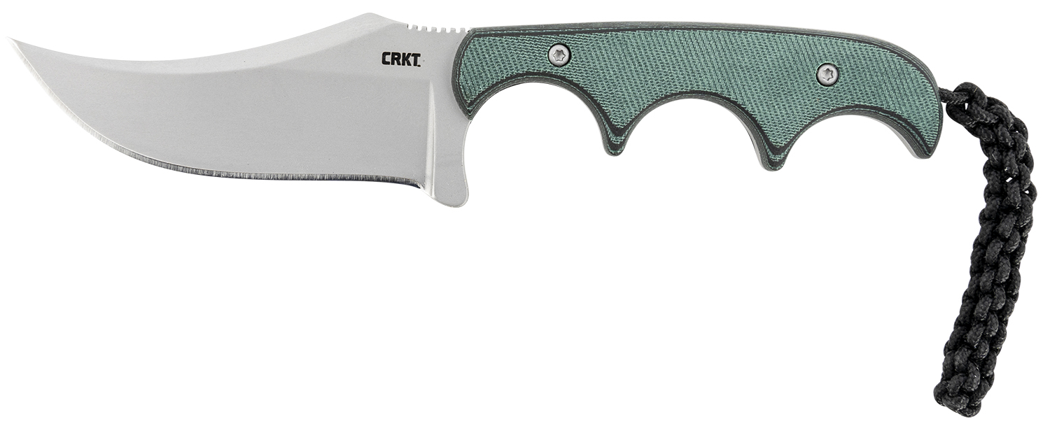 CRKT 2379 Minimalist Persian 2.76″ Fixed Recurve Plain Bead Blasted 8Cr13MoV SS Blade/Green Contoured Resin Infused Fiber Handle Includes Lanyard/Sheath