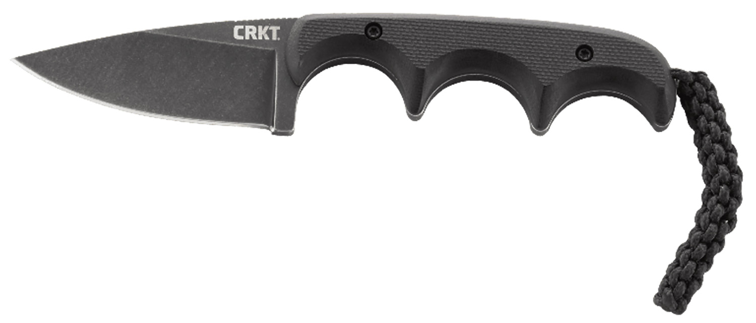 CRKT 2384K Minimalist 2.16″ Fixed Drop Point Plain Black Stonewashed 5Cr15MoV SS Blade/Black G10 Handle Includes Lanyard/Sheath
