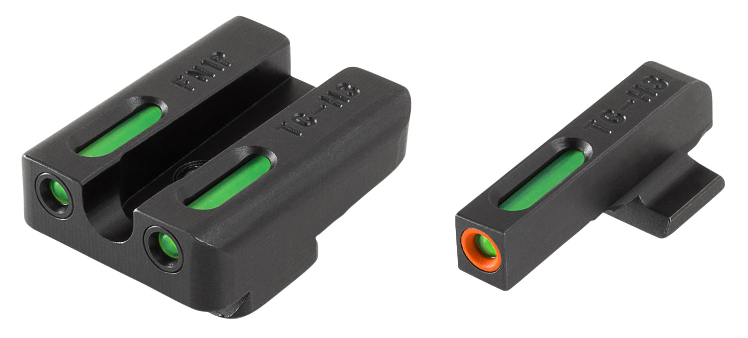 TruGlo TG13FN2PC TFX Pro Black | Green Tritium & Fiber Optic Orange Outline Front Sight Green Tritium & Fiber Optic Rear Sight