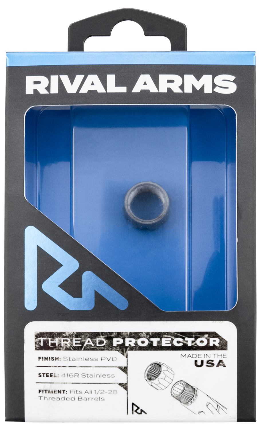 Rival Arms RARA300001D Thread Protector 9mm Luger Stainless PVD 416R Stainless Steel 1/2″-28 tpi