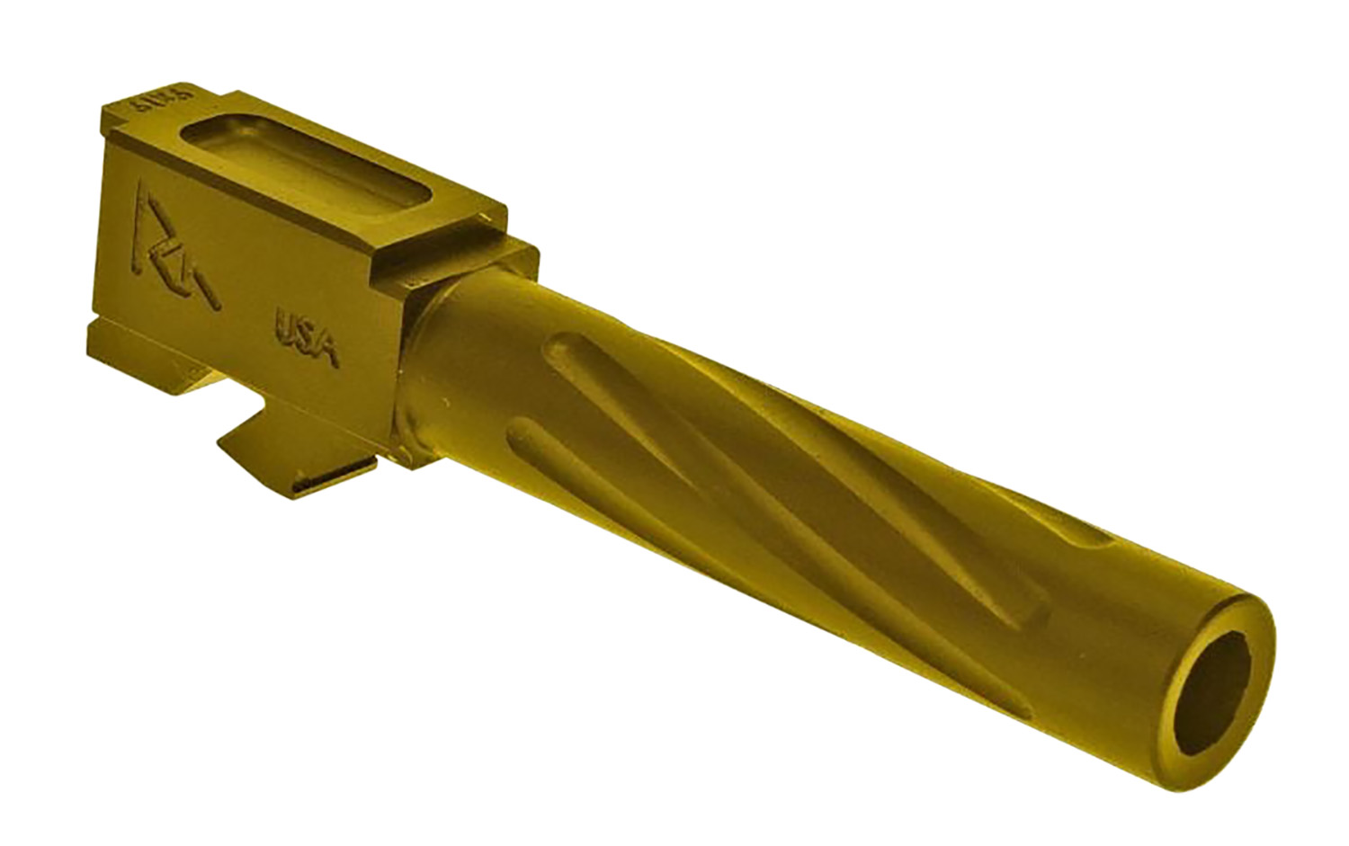 Rival Arms RA20G201E Precision V1 Match Grade 9mm Luger Compatible w/Glock 19 Gen3-4, 4.02″ Fluted Gold PVD Stainless Steel